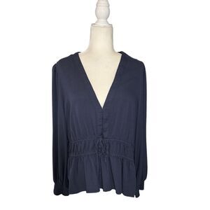 Old Navy waist defined navy peasant blouse - XXL - 🙂3/$15